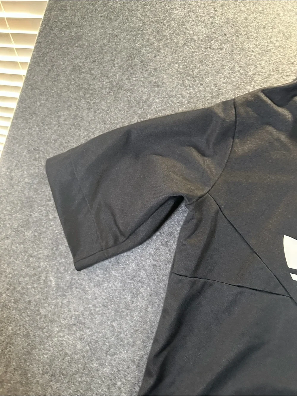 adidas Black Hoodie with White Trefoil Tag